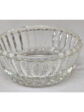 None | Dining | Vintage Clear Pressed Glass Ribbed Bowl Diamond Pattern ...